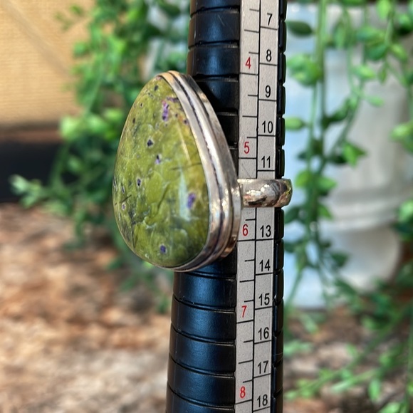 Green Serpentine stone ring